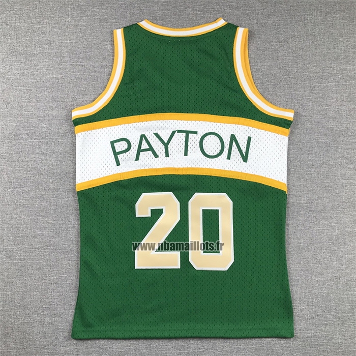 Maillot Enfant Seattle Supersonics Gary Payton NO 20 Historic Retro Vert